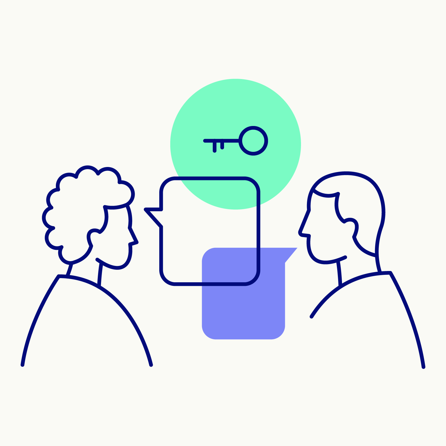 Illustration symbolique pour l'employeur et l'employé en dialogue